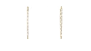 1.00 ct. t.w. Diamond Inside-Outside Paper Clip Link Hoop Earrings in 14kt Yellow Gold