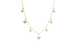 Italian 18kt Gold Over Sterling Star Station Necklace