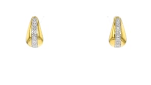 .33 ct. t.w. Diamond Striped Hoop Earrings in 18kt Gold Over Sterling