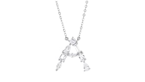 CZ Initial Necklace in Sterling Silver