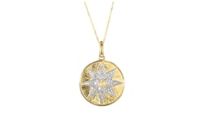 .25 ct. t.w. Diamond Starburst Pendant in 14kt Yellow Gold