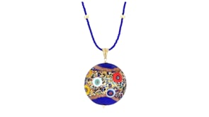 Italian Multicolored Murano Glass Necklace in 18kt Gold Over Sterling