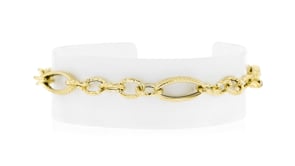 Italian 14kt Yellow Gold Alternating Cable and Oval-Link Bracelet