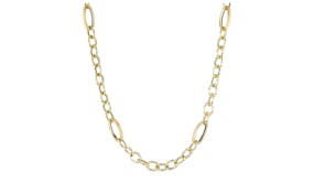 Italian 14kt Yellow Gold Alternating Cable and Oval-Link Necklace