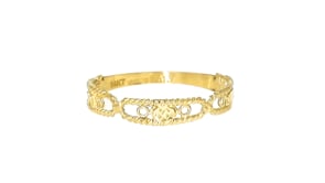 Italian 14kt Yellow Gold Rope-Edge Station Ring