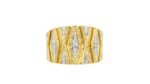 .25 ct. t.w. Diamond X-Pattern Ring in 18kt Gold Over Sterling
