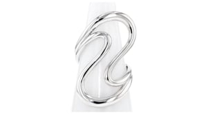 Italian Sterling Silver Open-Space Wave Ring