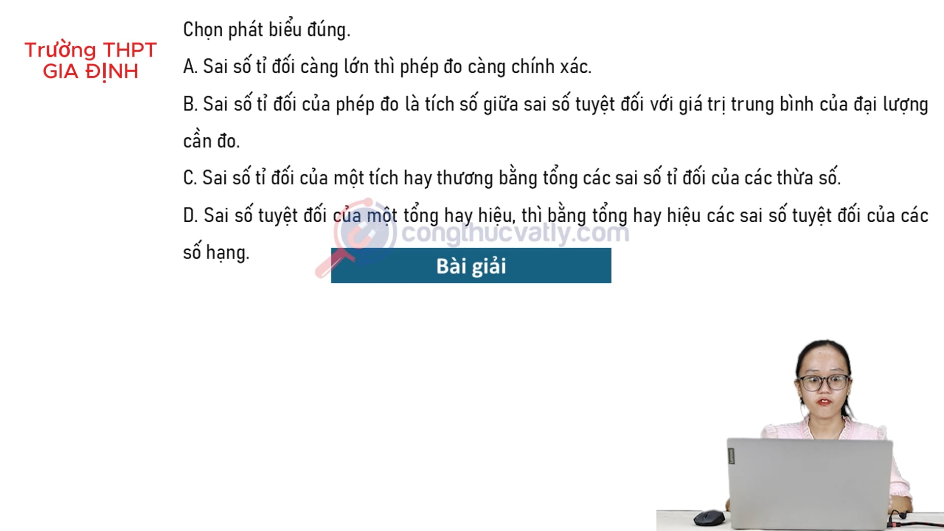 Chọn phát biểu đúng. Sai đố tỉ đối và sai số tuyệt đối là gì?