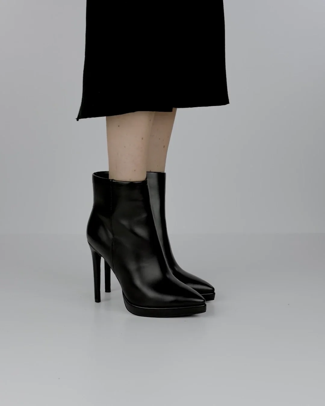 Stivaletti tacco 10cm pelle nero | Barca Stores