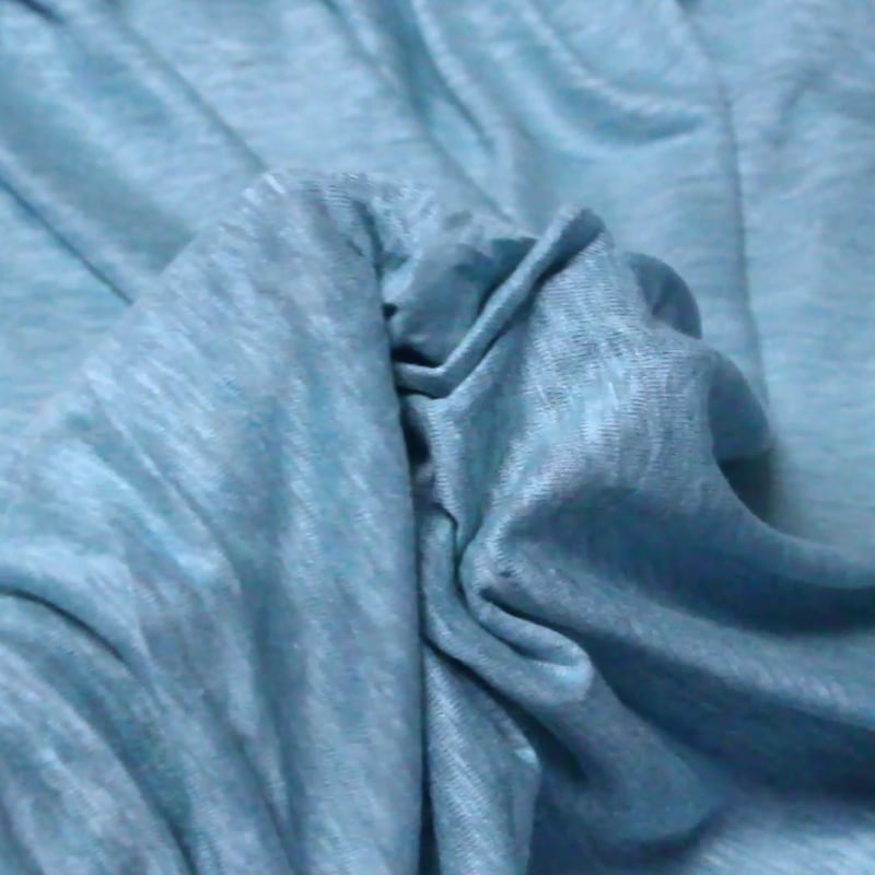 Vidéo: Jersey 100% lin - Bleu chiné