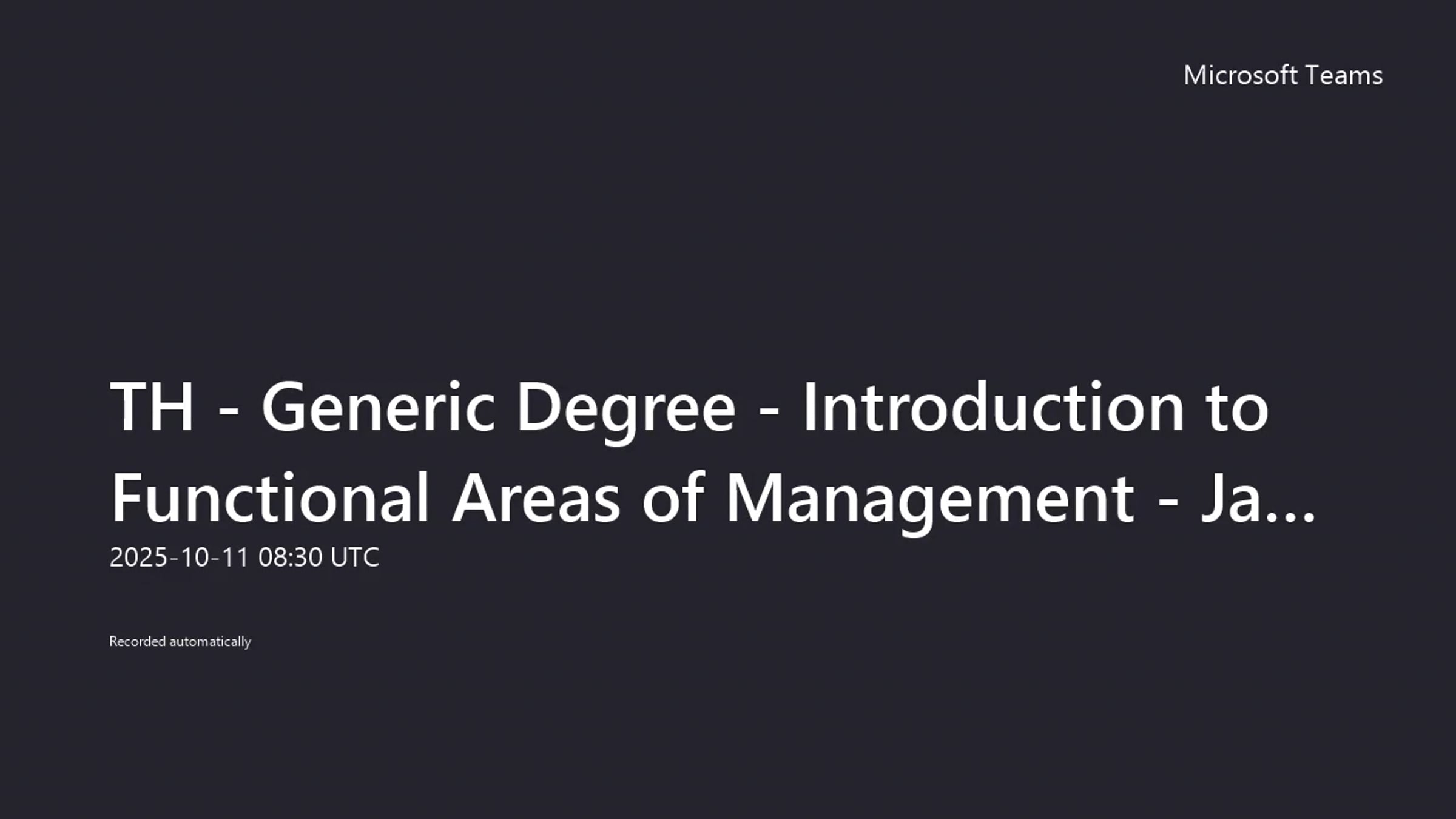 TH - Generic Degree - Introduction to Functional Areas of Management ...