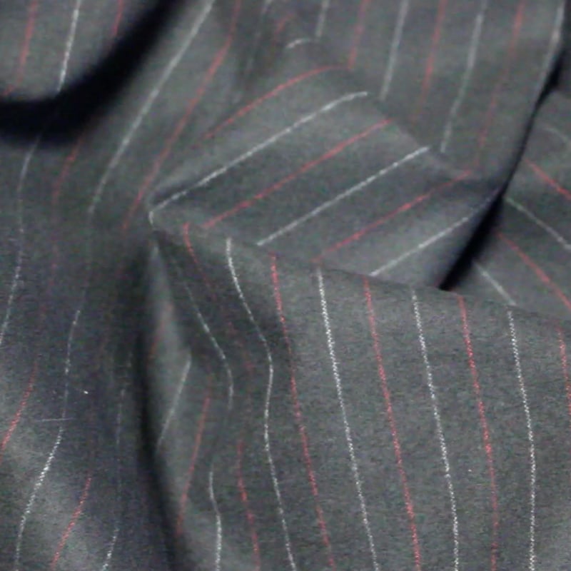 Vidéo: Tissu tailleur émerisé - Rayure blanche et rouge fond noir