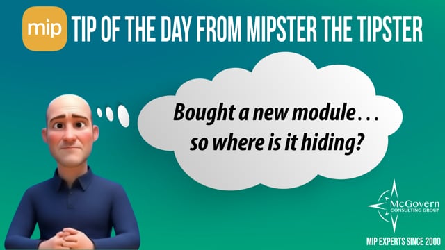 Bought a new module… so where is it hiding? – MCG's MIPster the Tipster™