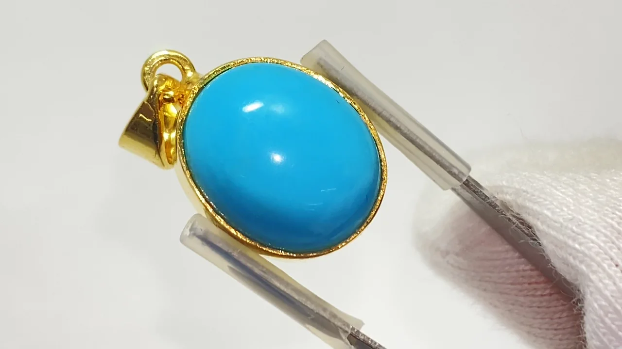 動画】【1点もの】キングマンターコイズAAA- ペンダントトップ