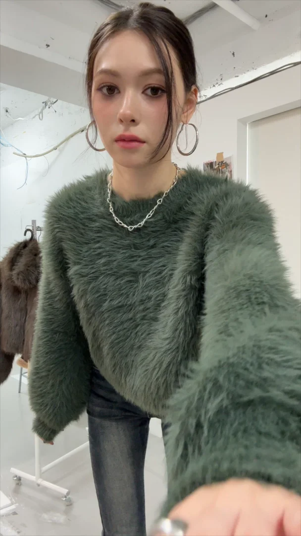 シャギークロップドニットPO | レディスファッション ENVYM（アンビー