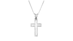 C. 1990 Vintage 2.00 ct. t.w. Diamond Cross Pendant Necklace in 14kt White Gold