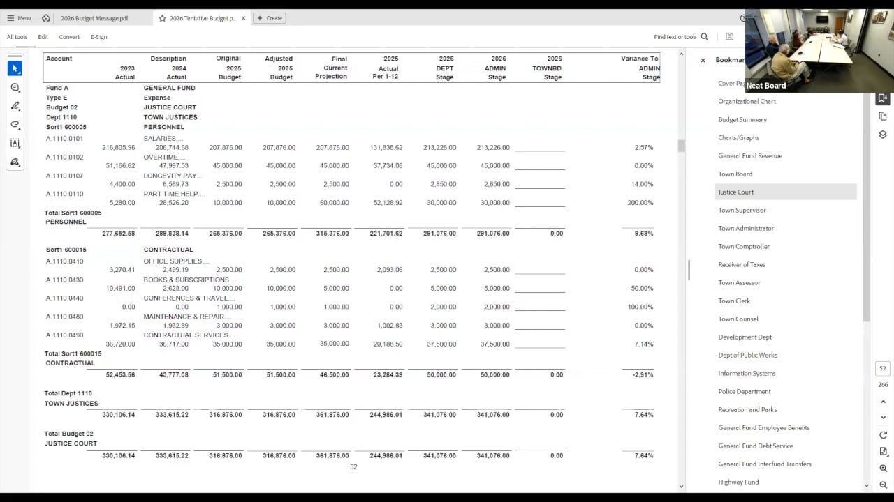 Town Board of New Castle Budget Work Session 10/8/25