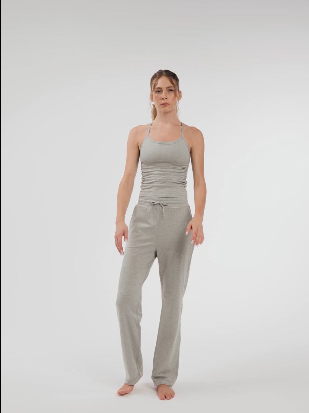 מכנס ישר עם שרוך מבד ilios