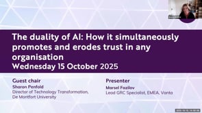 SASIG Webinar - The duality of AI: How it simultaneously promotes and erodes trust in any organisation 2025-10-15 13:00:06