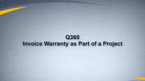 Invoice Warranty as Part of a Project