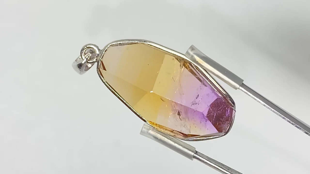 動画】【1点もの】宝石質アメトリンAAA- カット入りペンダント