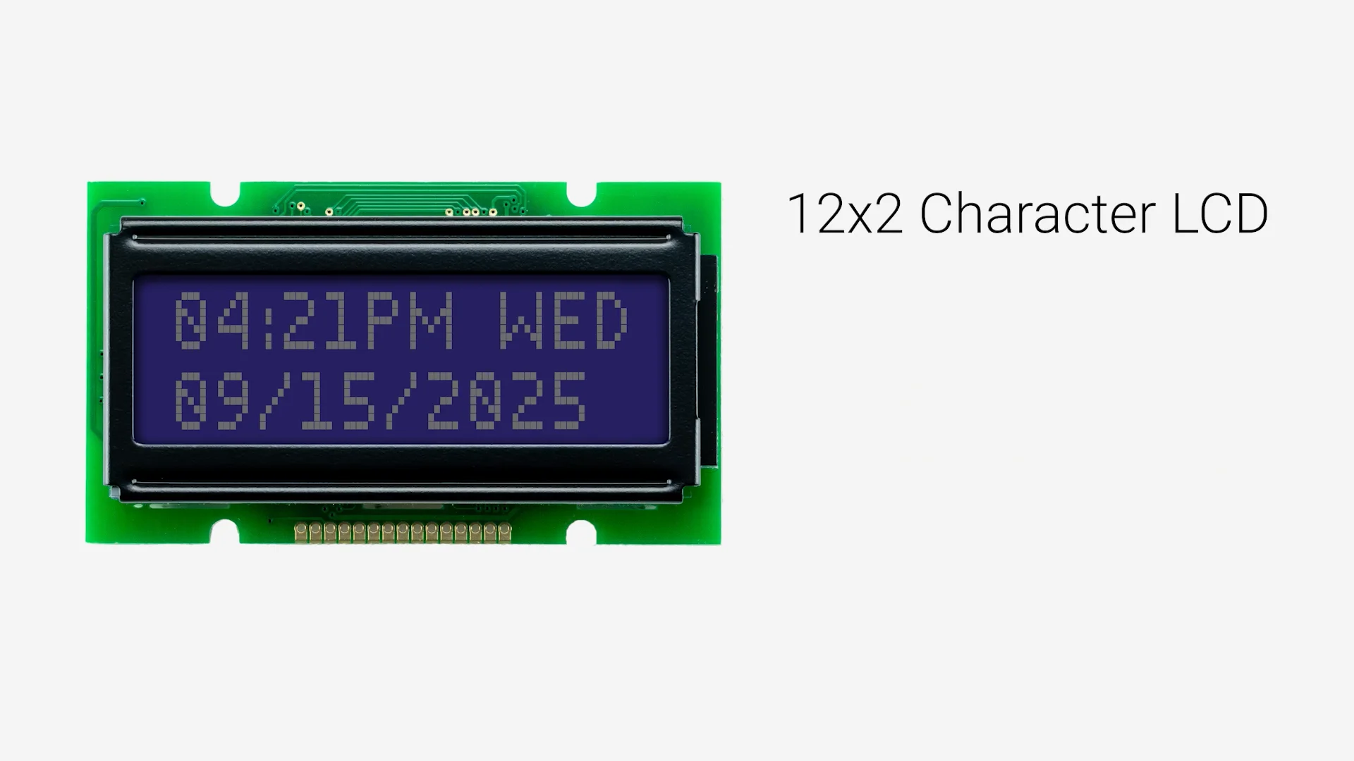 12x2 Character LCD | White Text on Blue BAckground Display | STN