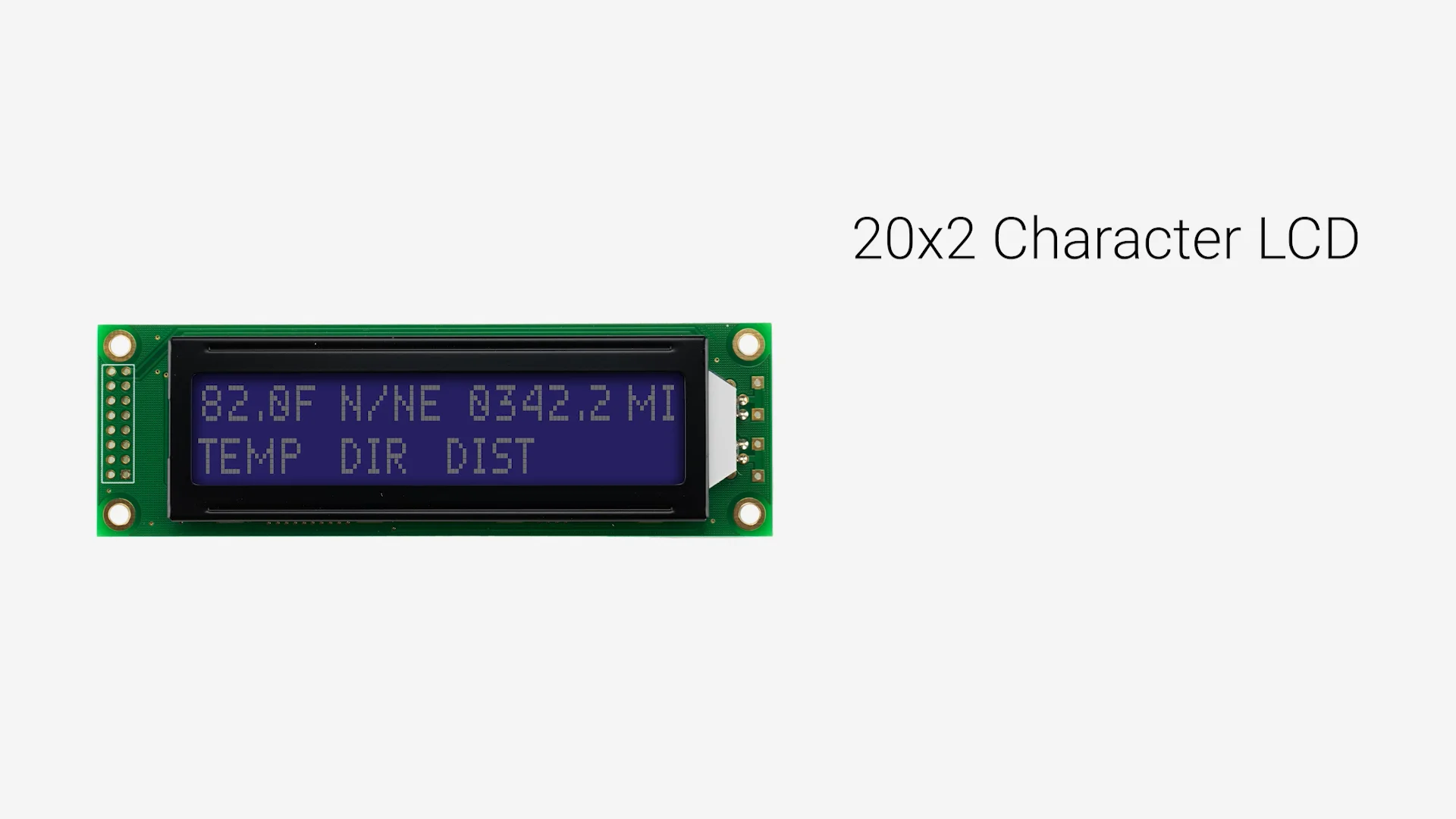 20x2 Character LCD | STN- Blue Model DZ with Side White Backlight