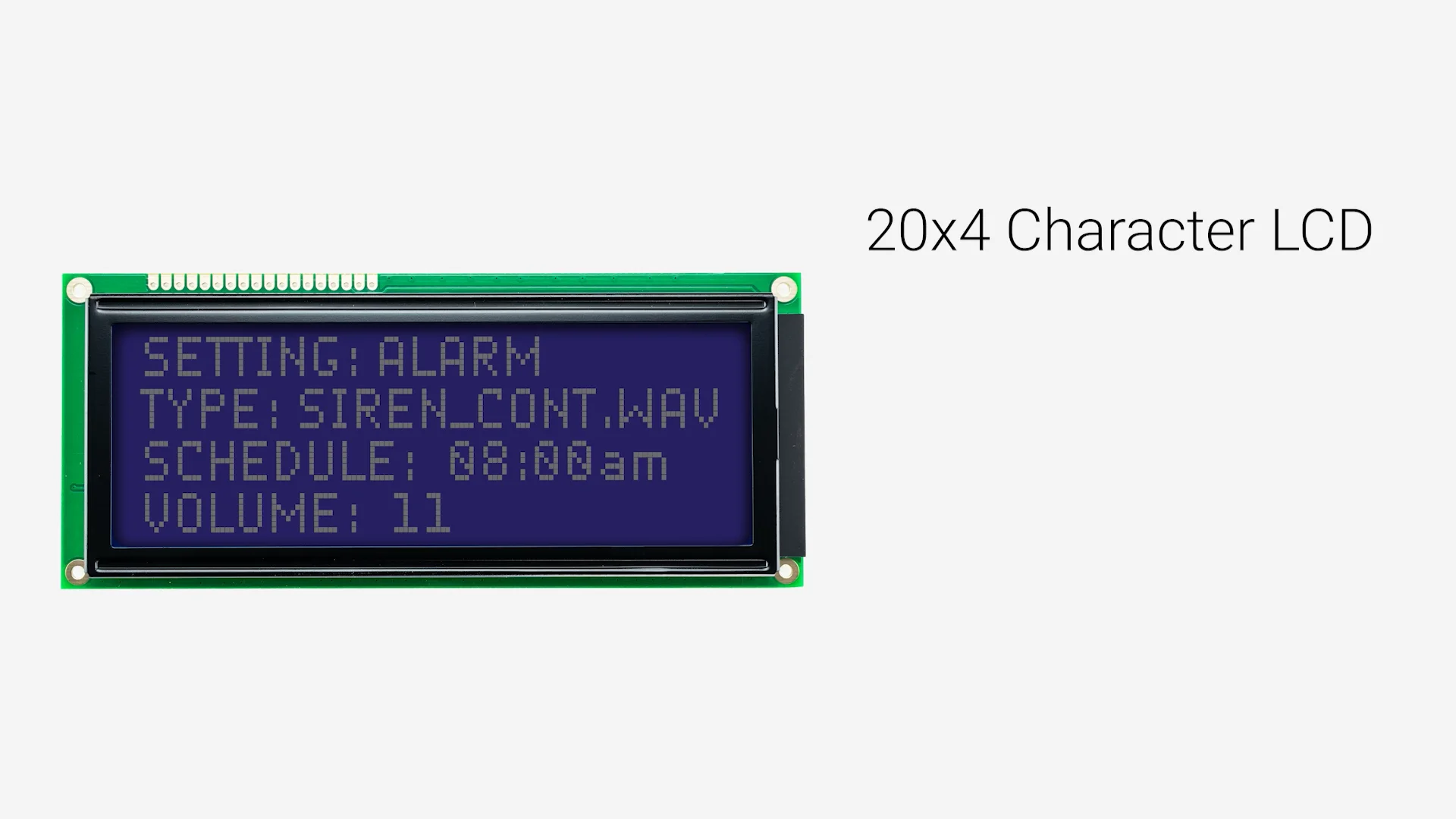 20x4 Character LCD | STN- Blue with Side White Backlight