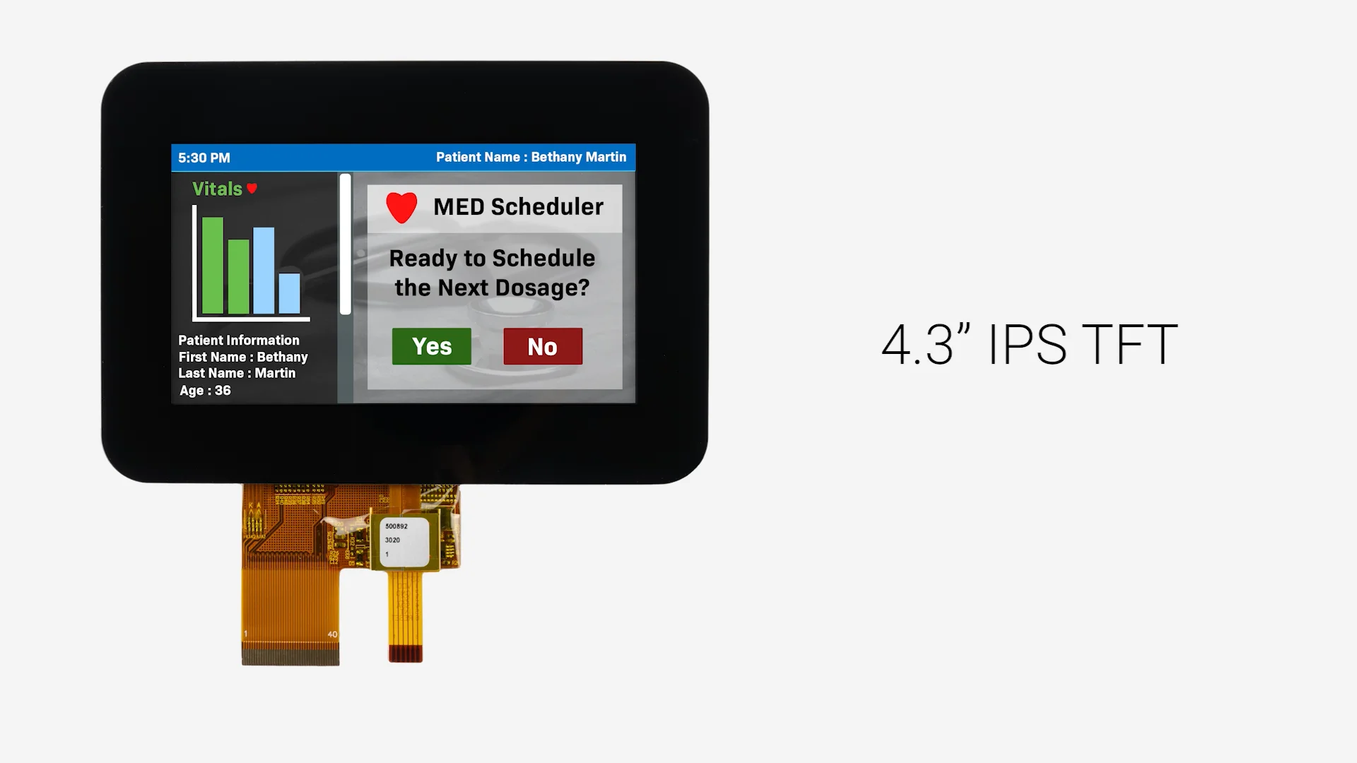 4.3 inch IPS EZ-Grip Capacitive TFT LCD + Extended Cover Glass