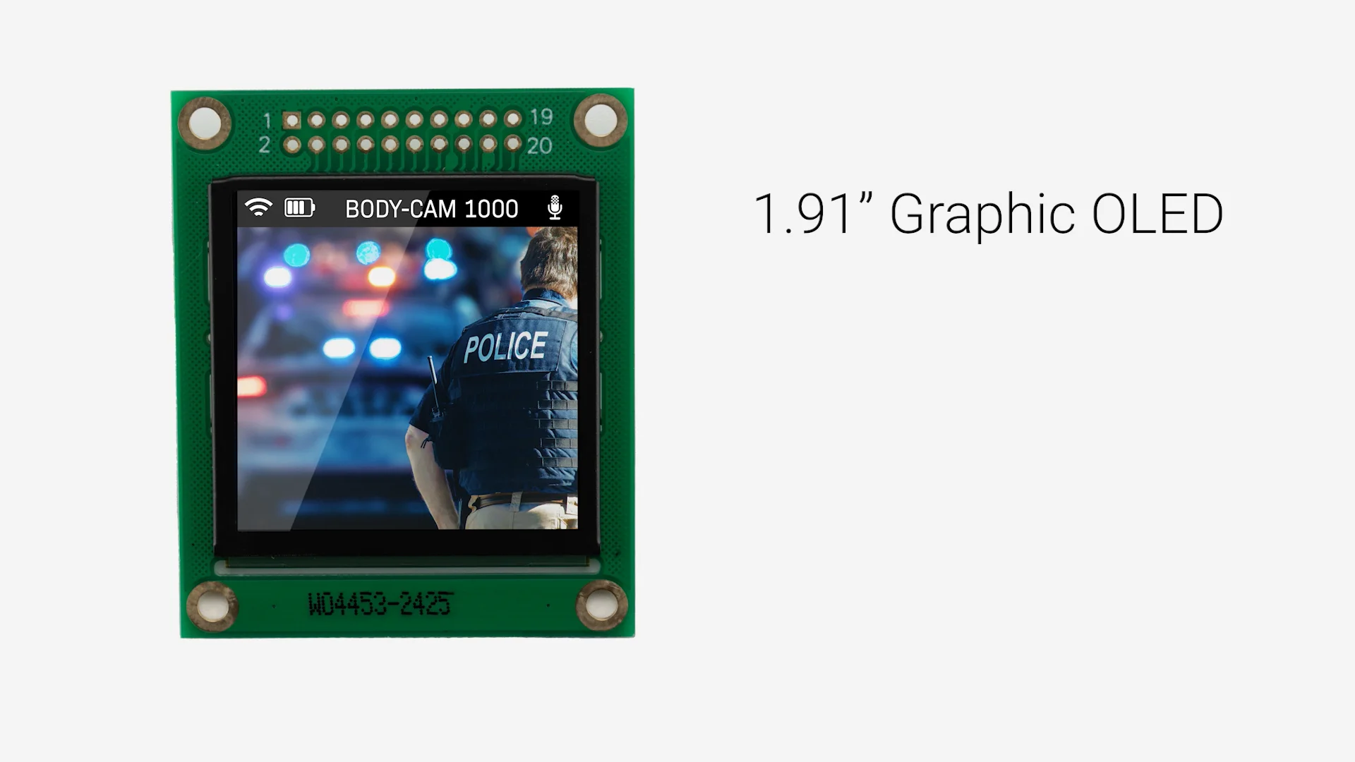 1.91 inch Color OLED Module with 176x176 Resolution