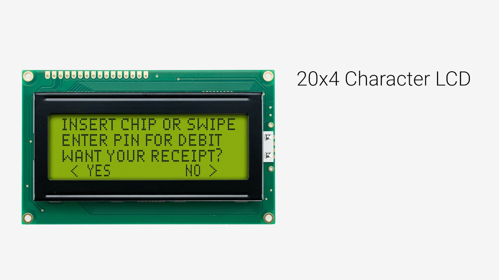 20x4 Character LCD | STN+ Yellow/Green Display with Yellow/Green