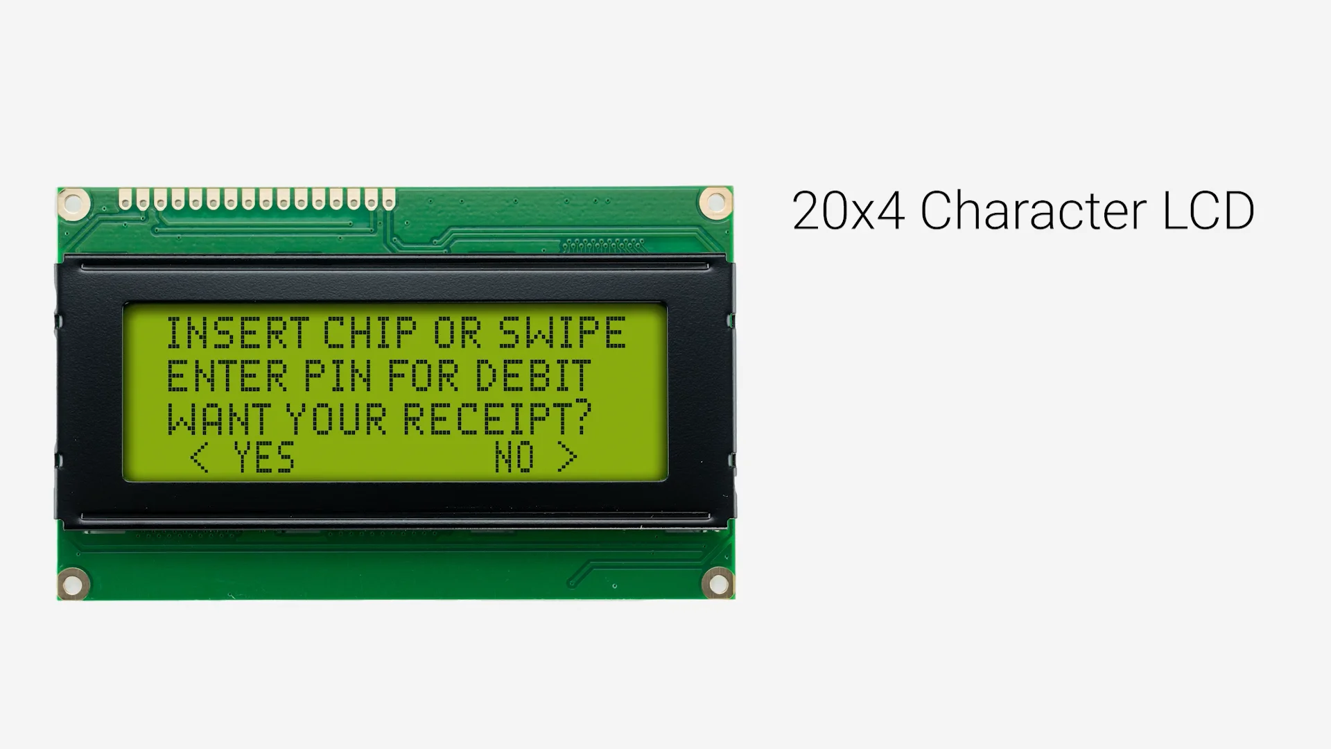 20x4 Character LCD | STN+ Yellow/Green Display with Yellow/Green