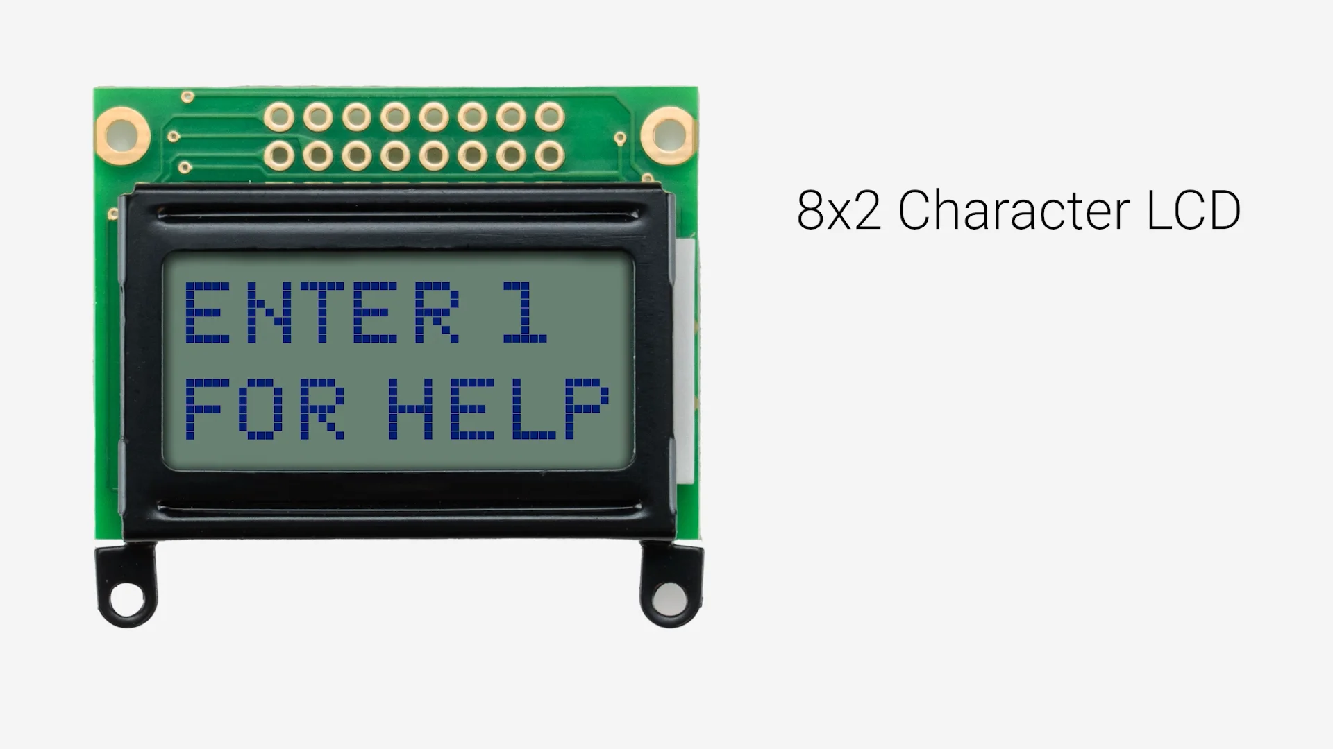 8x2 Character LCD | Monochrome Display with White Side Backlight 3V