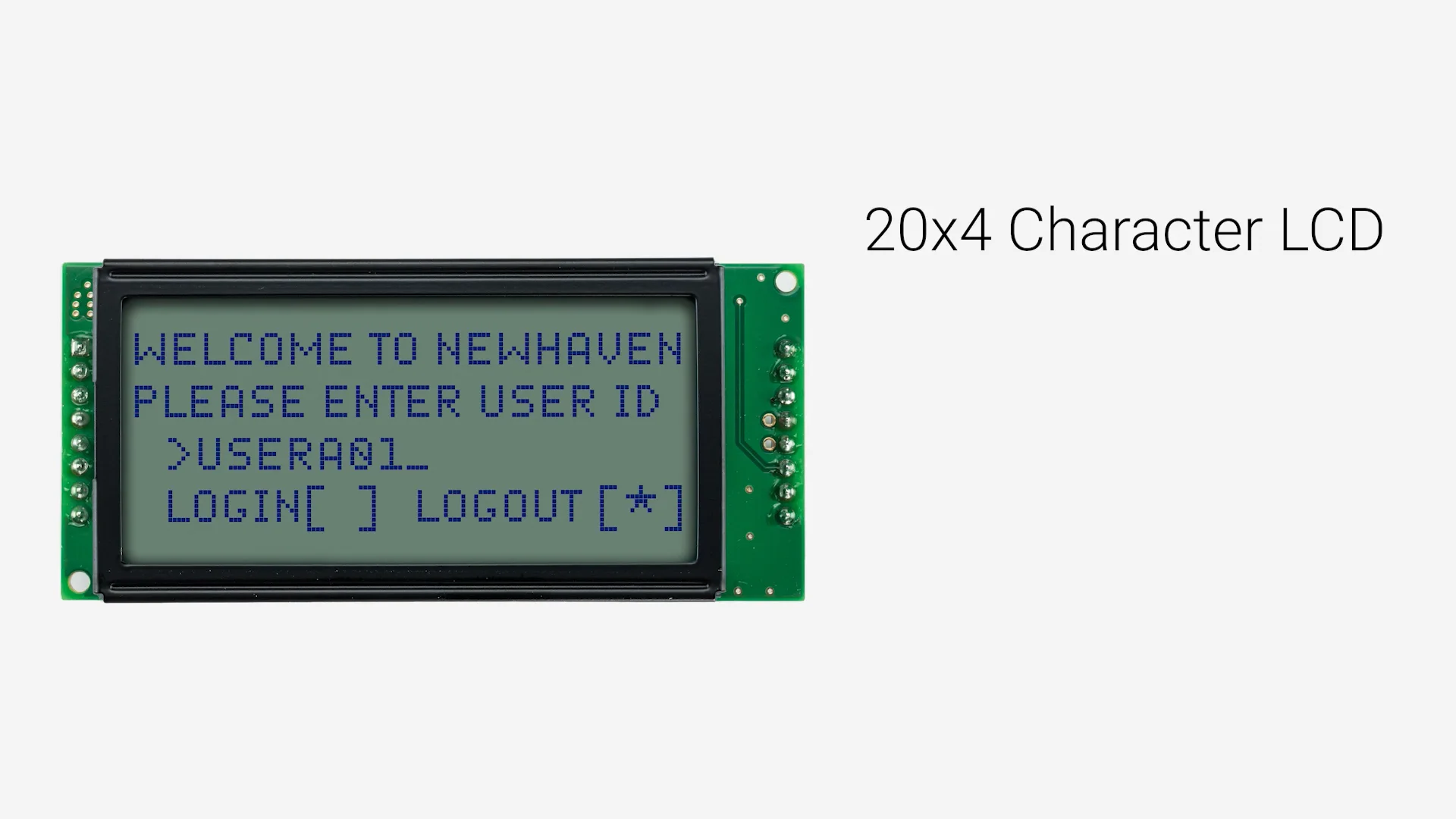 20x4 Character LCD | STN+ Gray with Yellow-Green Backlight 3V
