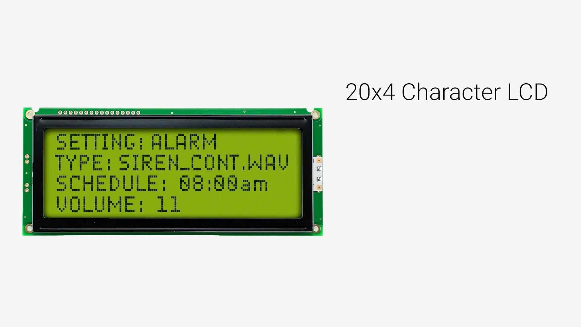 20x4 Character LCD | STN+ Yellow/Green with Yellow/Green Backlight
