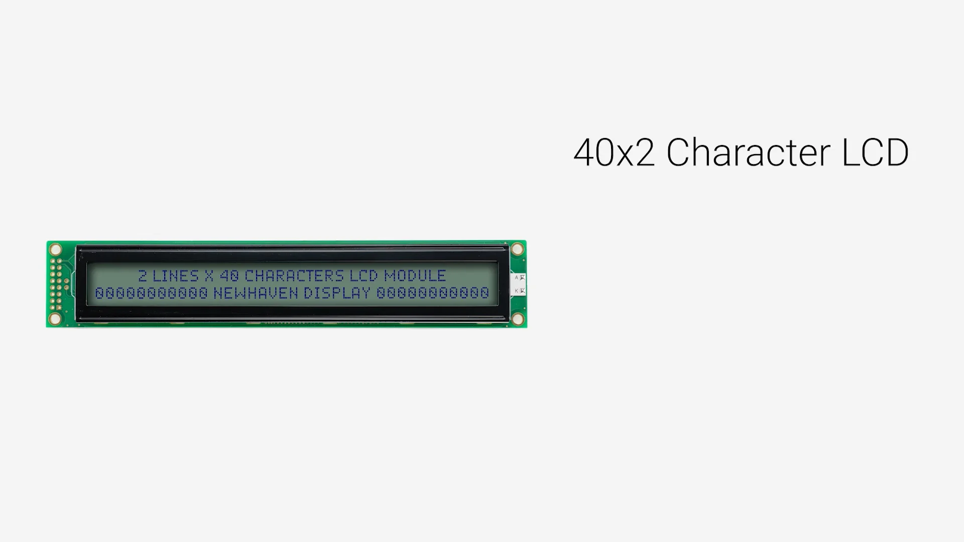 40x2 Character LCD | STN+ Gray Display with Yellow/Green Backlight