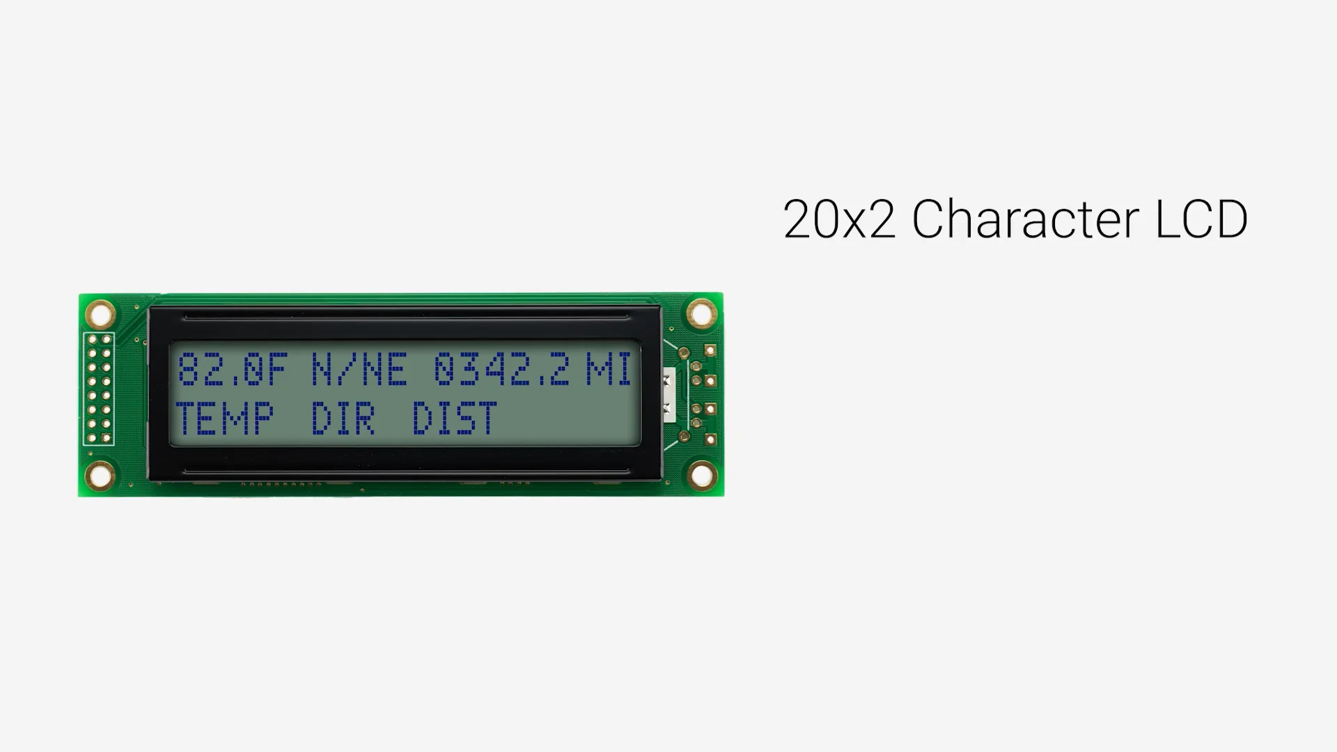 20x2 Character LCD | STN+ Gray Model DZ with Yellow/Green Backlight