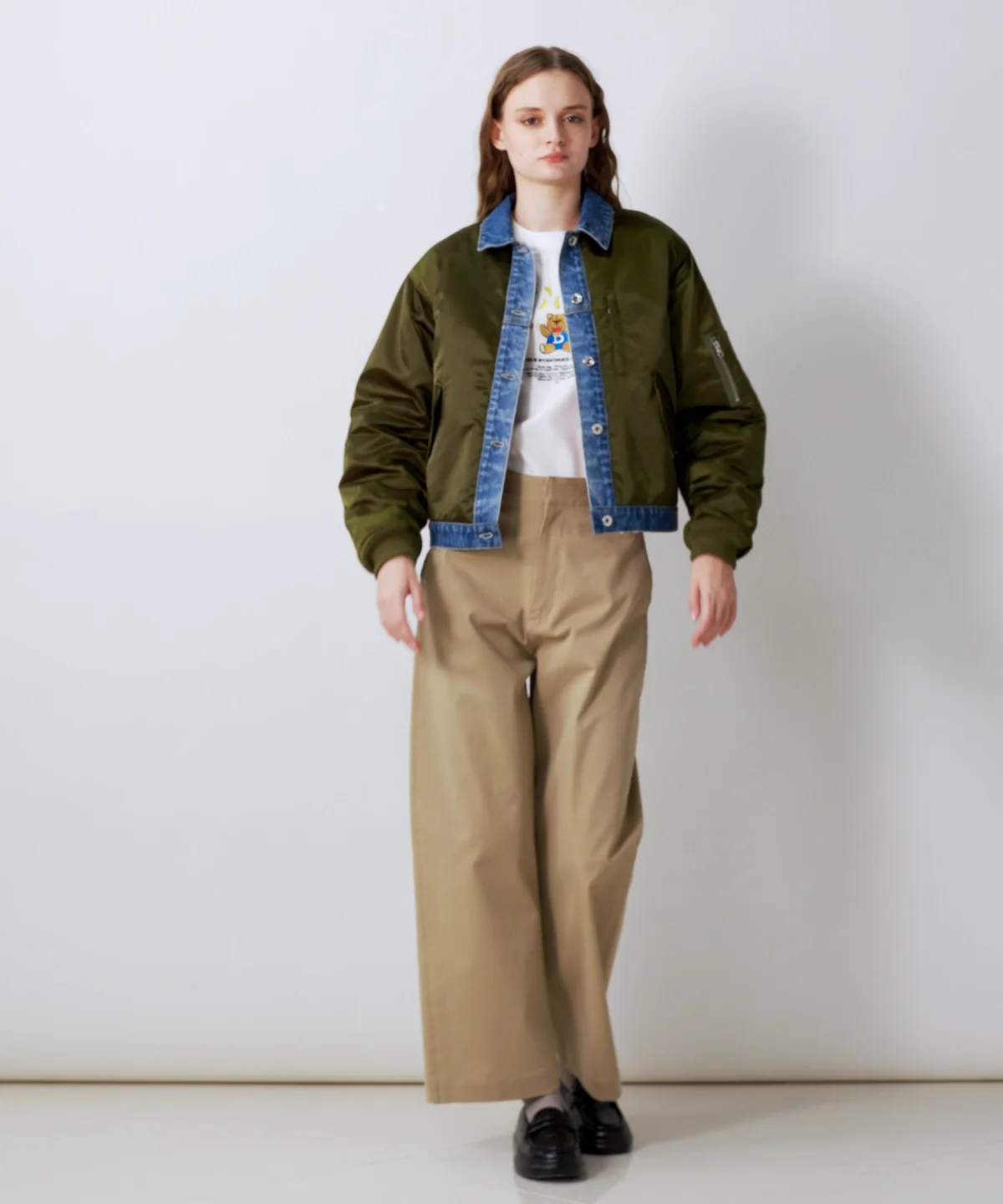 ジャケット・アウター D DSC / ナイロンサテン×13oz デニム MA-1ジャケット OUTERS Night STORE