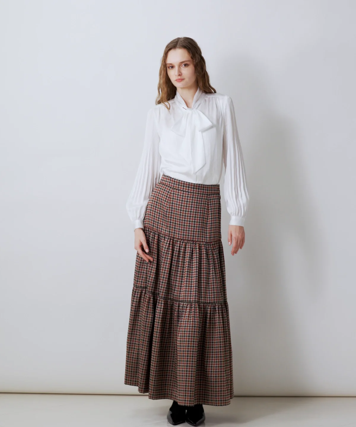 Sov. / 千鳥柄 ティアードスカート BOTTOMS Night STORE | ダブル