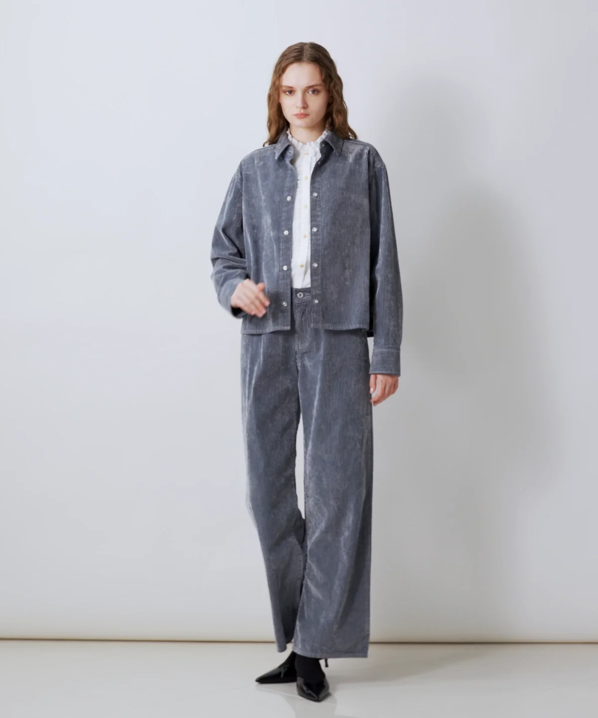 Sov. / デニムフロッキープリントシャツ OUTERS Night STORE | ダブル