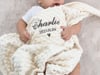 Babyteppe med navn, Creme - Script