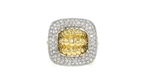 C. 1980 Vintage 1.42 ct. t.w. Diamond Buckle Ring in 14kt Two-Tone Gold