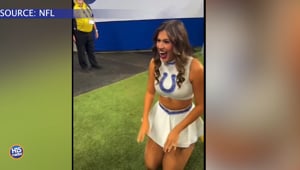 Colts Cheerleader Uses ASL to talk to Fan