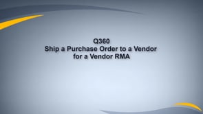 Ship a PO to a Vendor for Vendor Return