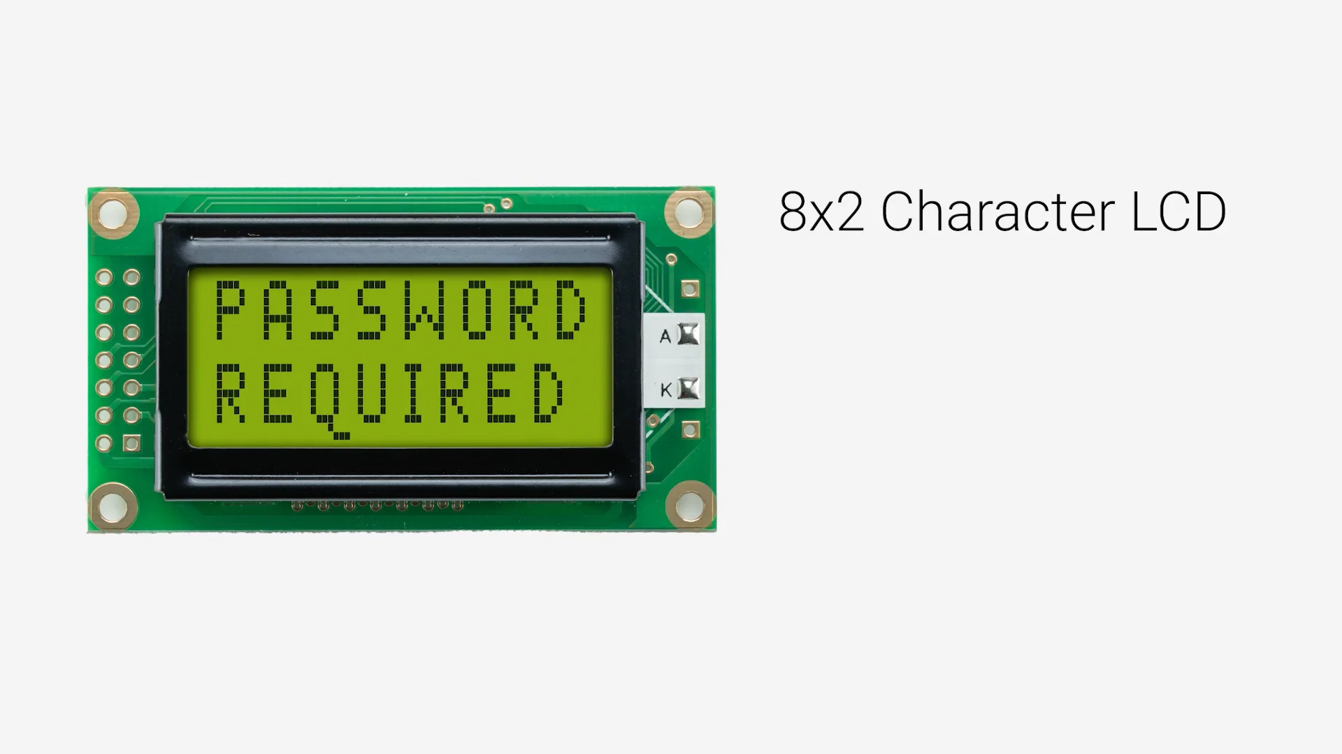 8x2 Character LCD | STN+ Yellow/Green Display with Yellow/Green
