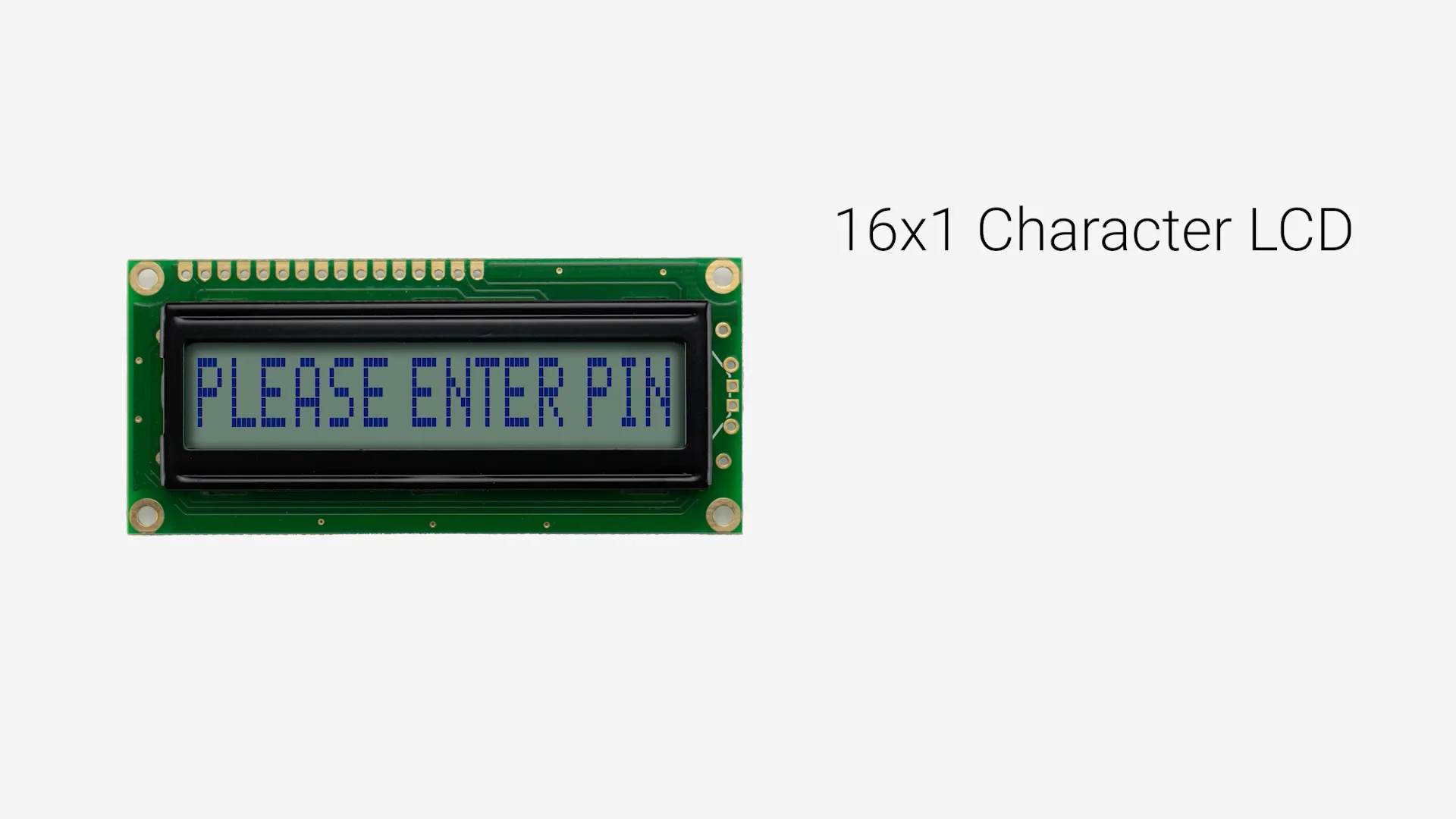 16x1 Character LCD | STN+ Gray Display with No Backlight