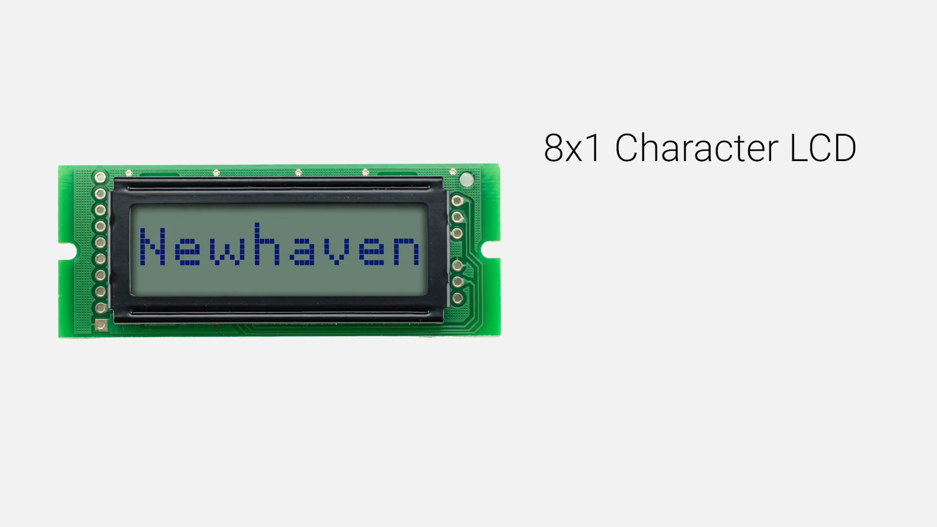 8x1 Character LCD | STN+ Gray Display with Yellow/Green Backlight
