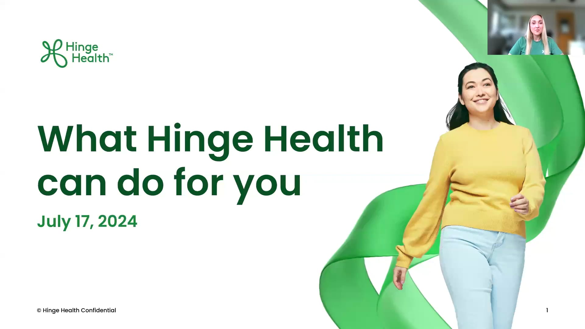 Hinge Health 101- Digital Exercise Therapy for Pain Relief - July 17, 2024