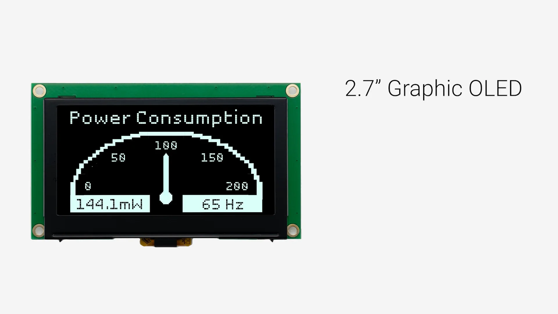 2.7 inch White Graphic OLED Module with Molex Connector