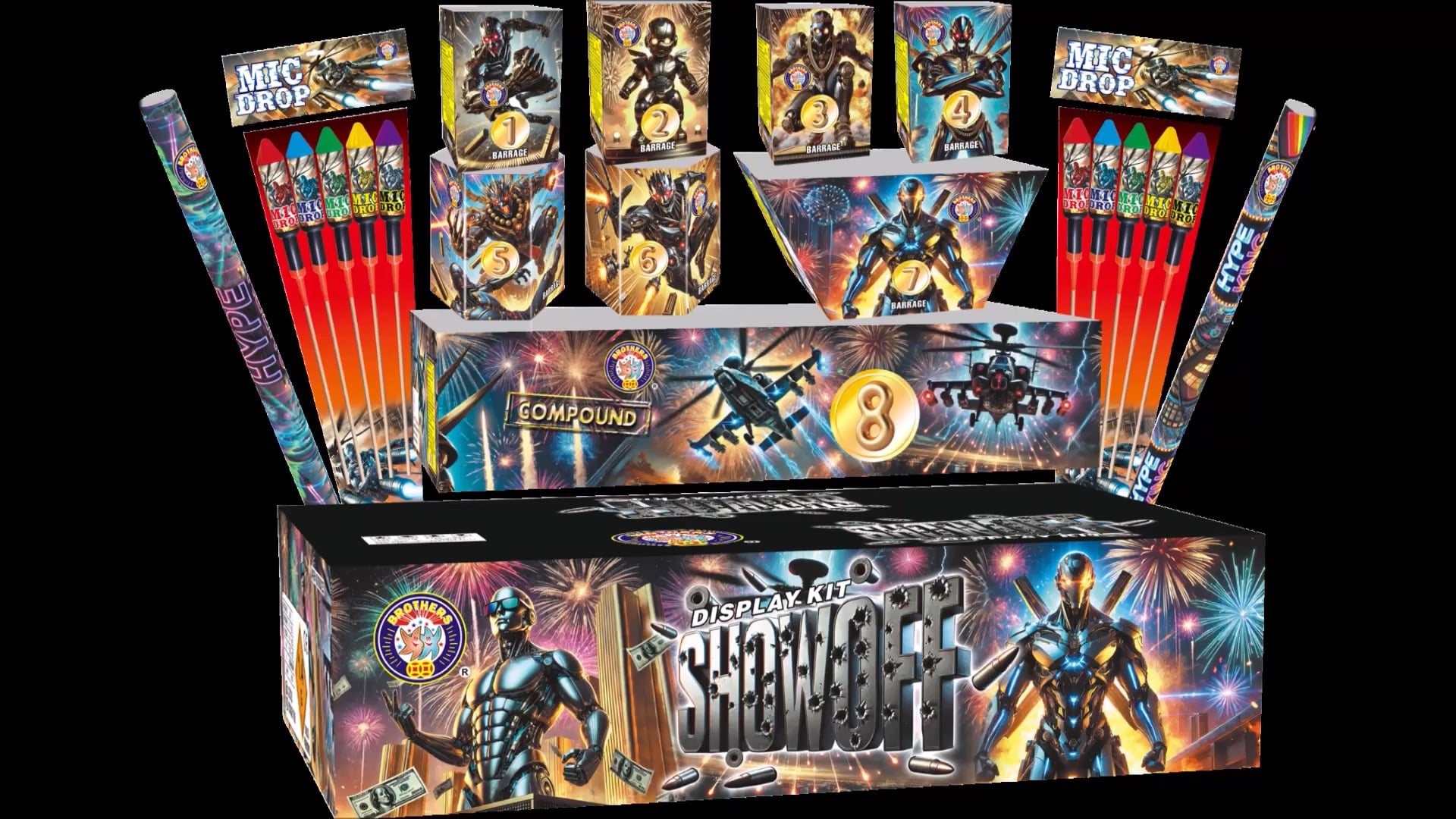 納都花丸 風の聖痕画集BOX FIREWORKS +FIREWORKS PLUS Show Off – Mega Display Crate - Ghengis Fireworks
